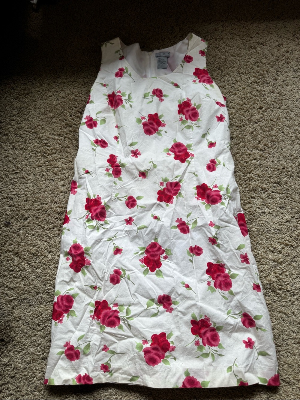 Collection B White Dress with Pink Floral Accents